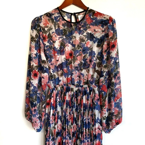 MISA Los Angeles Sz S Juliana Pleated Midi Dress Floral New With Tags - Picture 5 of 12